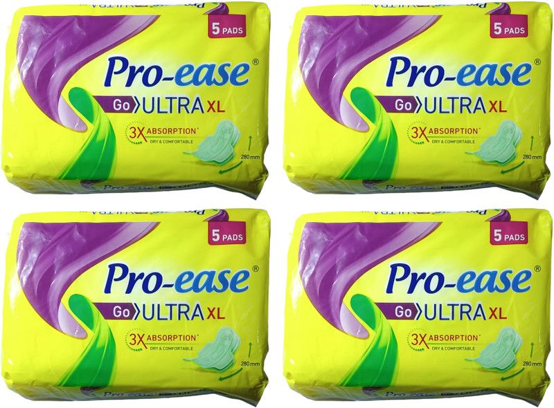 Pro-ease Go ULTRA XL 5+5+5+5 Pads Sanitary Pad  (Pack of 4)