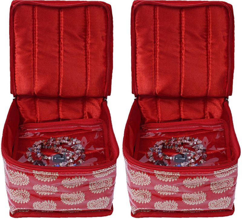 KUBER INDUSTRIES CTKTC21467 Jewellery Vanity Box  (Red)