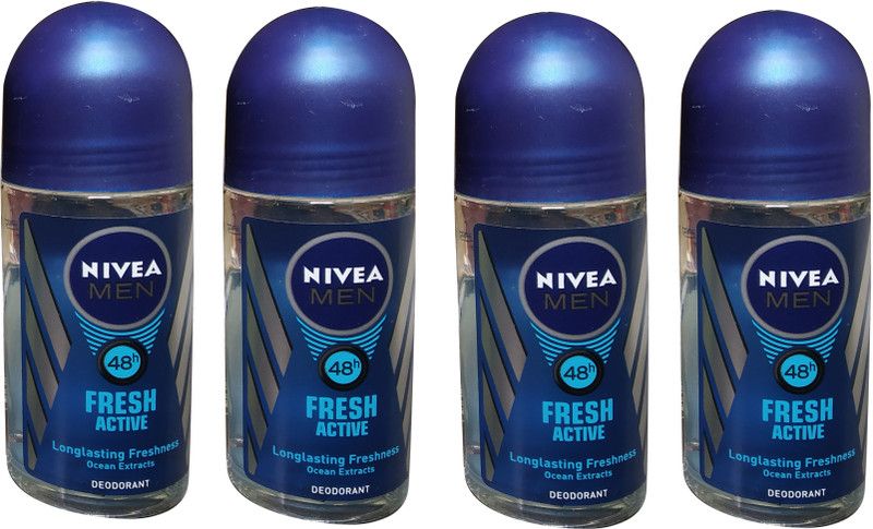 NIVEA FRESH ACTIVE (PACK OF 4) Deodorant Roll-on - For Men  (200 ml, Pack of 4)