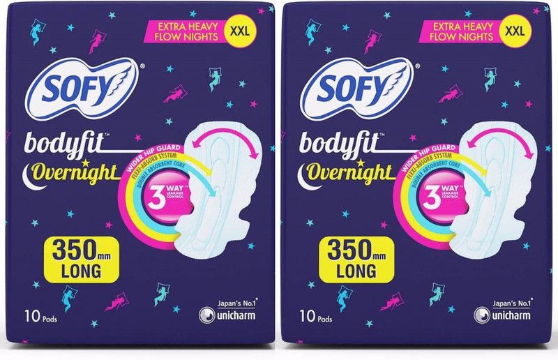 SOFY Bodyfit Overnight XXL Sanitary Pad (Pack of 10+10) Sanitary Pad  (Pack of 2)