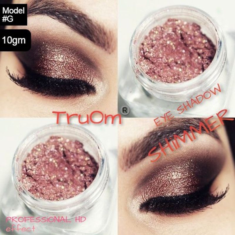 TruOm Highlighter Shimmer Dust Premium Rose.G Shade For Eye / Nail Art / Face / Body. 10 g  (ROSE GOLD)
