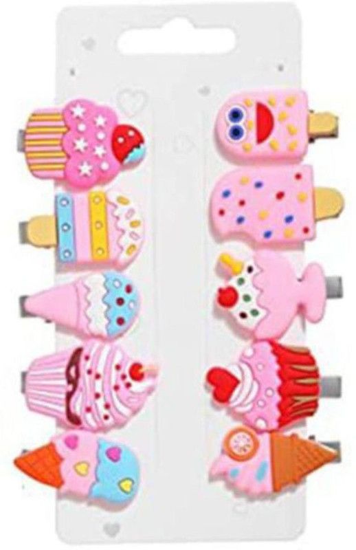 Vruta Ice Cream Hair Clips Set for Baby Kids Girls Hair Accessories (Pack of 10) Hair Pin  (Multicolor)