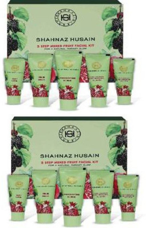 Shahnaz Husain 5 Step Mix Fruit Facial Kit (50 G)*2 (2 x 50 g)  (2 x 25 g)
