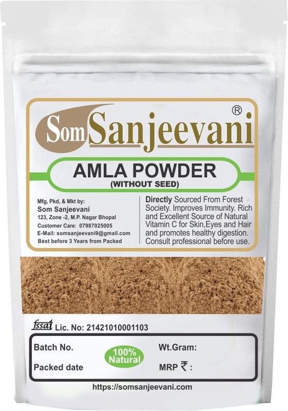 SOMSANJEEVANI Amla Powder Without Seeds 100g 100 % Natural, Pure, Chemical Free & Best Quality  (100 g)
