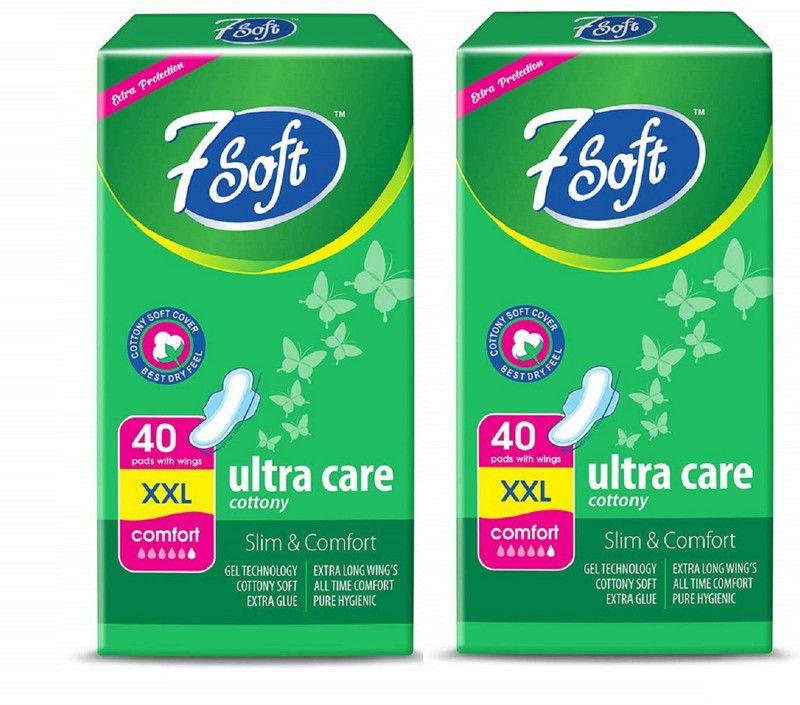 7 Soft ULTA CARE COTTONY SOFT XXL Sanitary Pad (Pack of 80) Sanitary Pad  (Pack of 80)