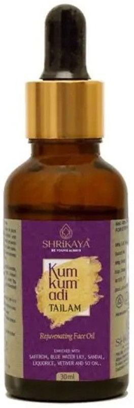Shrikaya Kumkumadi Tailam Rejuvenating Face Oil Enriched with Saffron, Blue Water Lily  (30 ml)