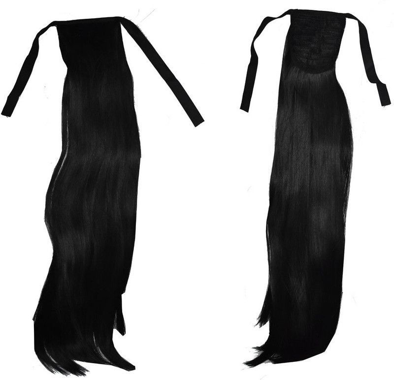 AROOMAN beautiful black ribbon pony Head hair Wig hair extensions for women girls natural costume for party toupee artificial juda false fake hair wig Hair Extension