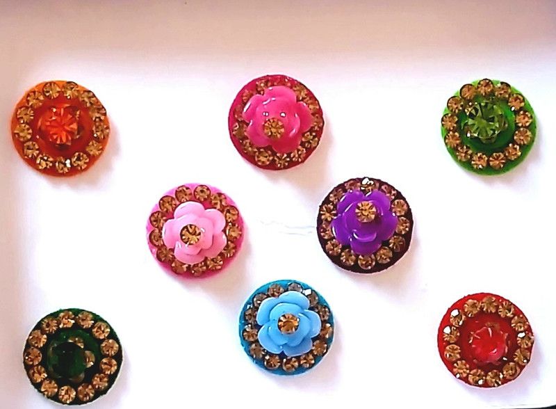 QUBIX New Best Bindi Combo Pack 10 flaps Multicolors Bindi SB89 For head Multicolor Bindis  (stone bindi)