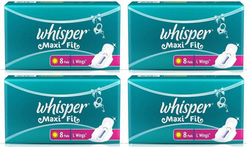 Whisper Maxi fit 8 pads large wings Sanitary Pad  (Pack of 8)