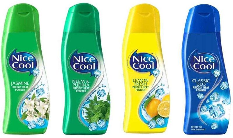 nice ccol NICE COOL powder JASMINE, NEEM, LEMON, CLASSIC pack of 4 (4 x 150 g)  (4 x 150 g)