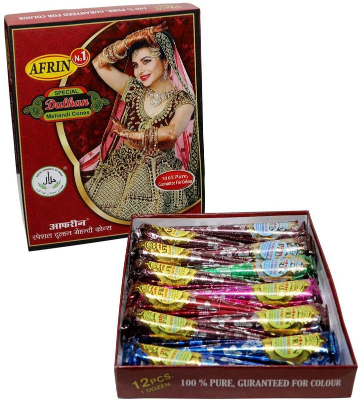 Afrin Premium Henna Special Mehandi Cone Pack of 24 (40gm each) Natural Mehendi  (Pack of 24)