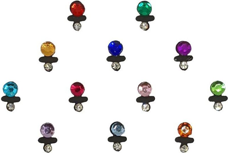 Comet Busters Multicolored Round Beautiful Bindi for Women With Single Stone (BIN1465) forehead Multicolor Bindis  (Indian Traditional Designer Bindi Marriage Festival Partywear wedding)