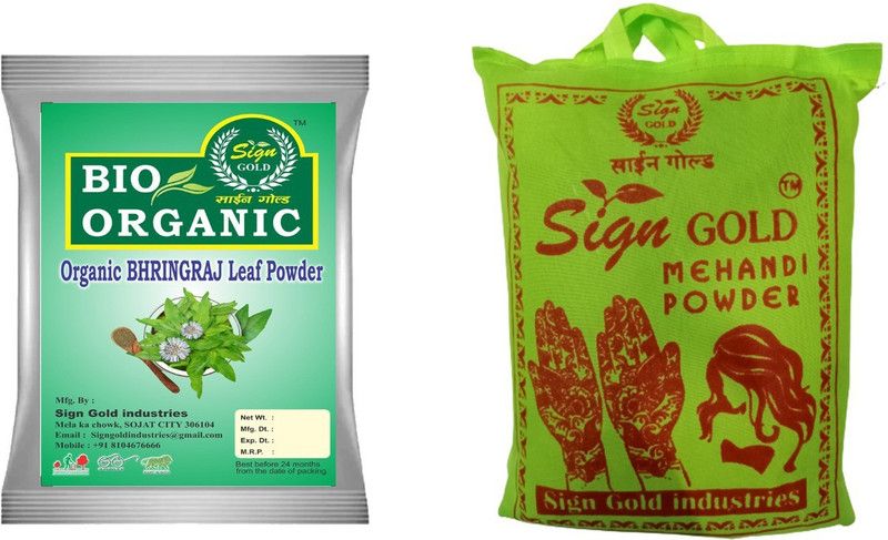 sign gold Hair Care Combo ( Bhringraj , Mehandi- 350gm)  (350 g)