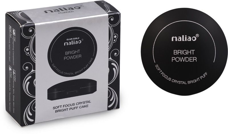 Glam Girlz maliao bright compact powder Soft focus crystal bright puff Compact  (beige, 20 g)
