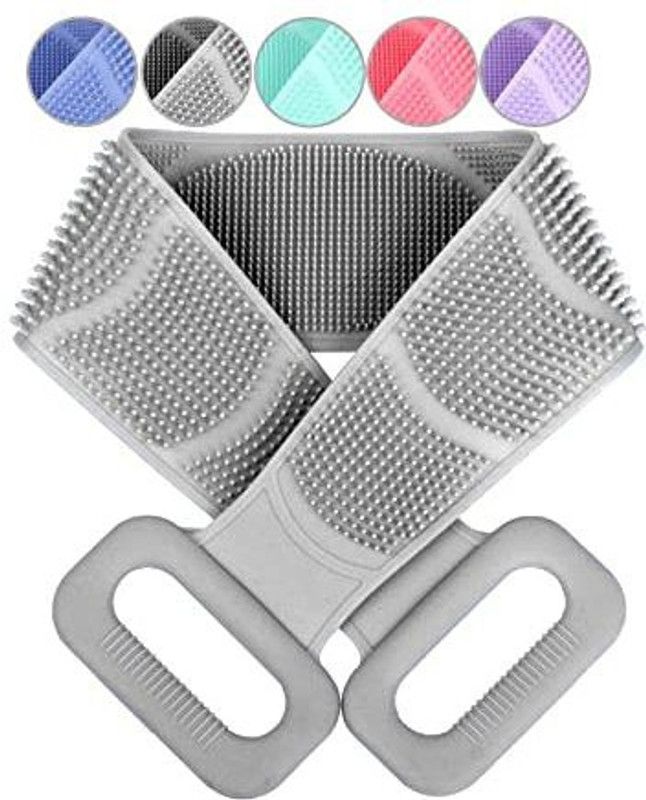 QBLYN Silicone Bath Body Brush Exfoliating Double Side Silicone Body Back Scrubber