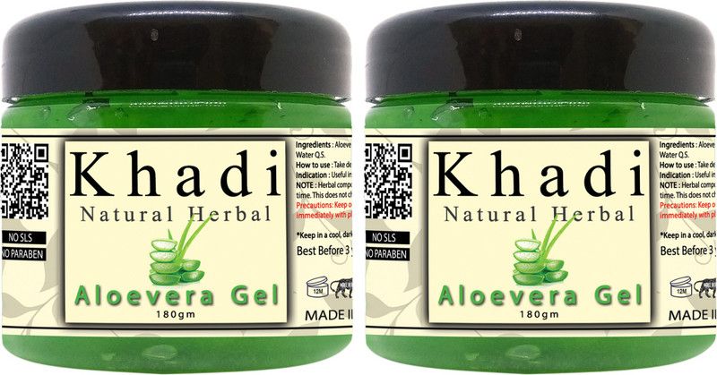 khadi natural herbal Aloevera Face Gel Pack of 2 (Each 180gm)  (360 g)