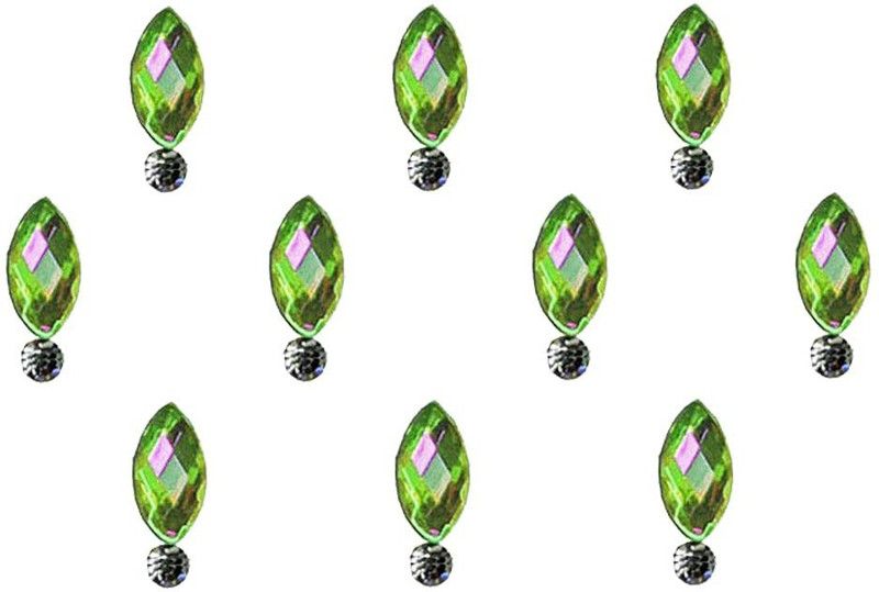 Comet Busters Beautiful Green Crystal Bindi (10 mm) (BV454) Women Green Bindis  (Bindi)