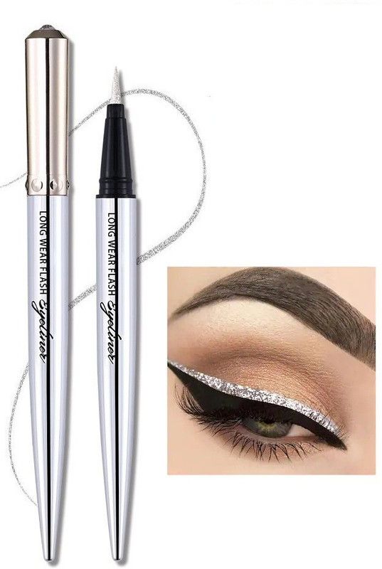 tanvi27 Intense Pigment Sketch Pen Waterproof Smudge Proof Eyeliner 1.5 g  (SILVER)