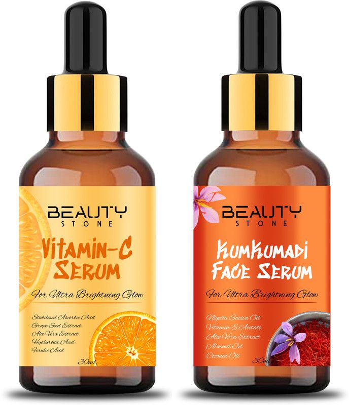 BeautyStone Vitamin C Serum & Kumkumadi Face Serum For Ultra Brightning Glow  (60 ml)