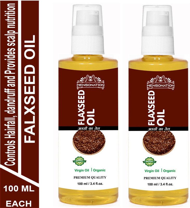 Mensonation 100% Natural Flaxseed Oil 100 ml Pack of 2 Hair Oil  (200 ml)
