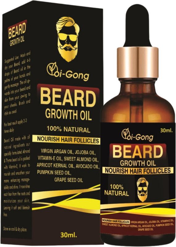 oi-gong Beard Oil for Growing Beard and Nourishes & Strengthens Uneven Patchy Beard  (30 ml)