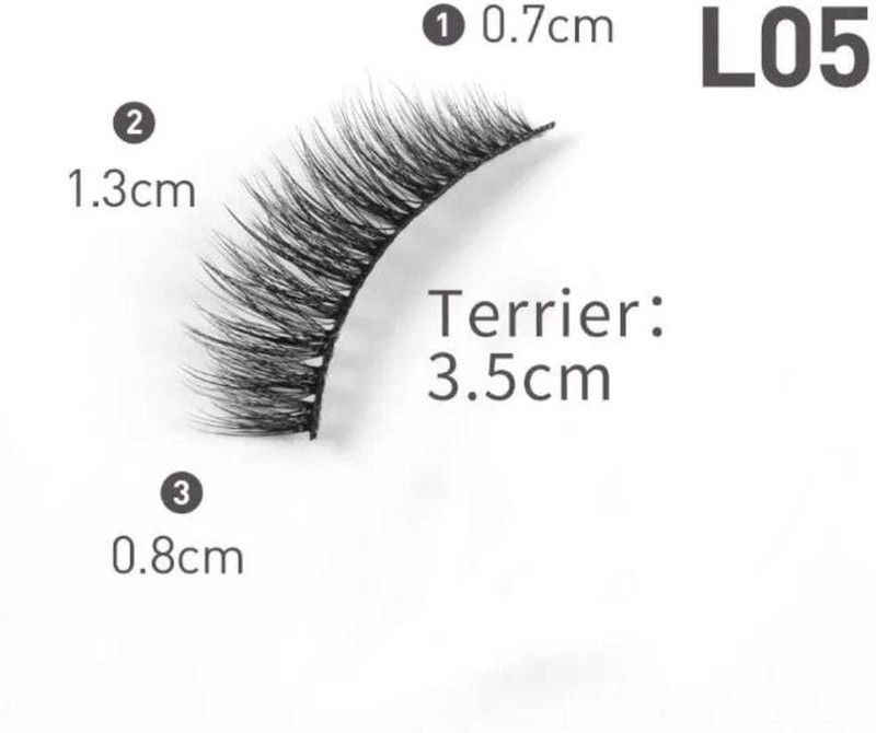COSLUXE IMAGIC 100% Handmade Synthetic Fibers PROfessional False Eyelashes,Natural & soft L-05  (Pack of 10)