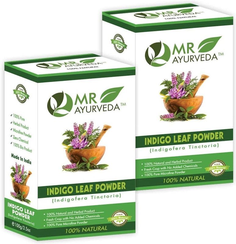 MR Ayurveda 100% Pure & Fresh Indigo Powder, Hair Color - Combo Pack  (200 g)
