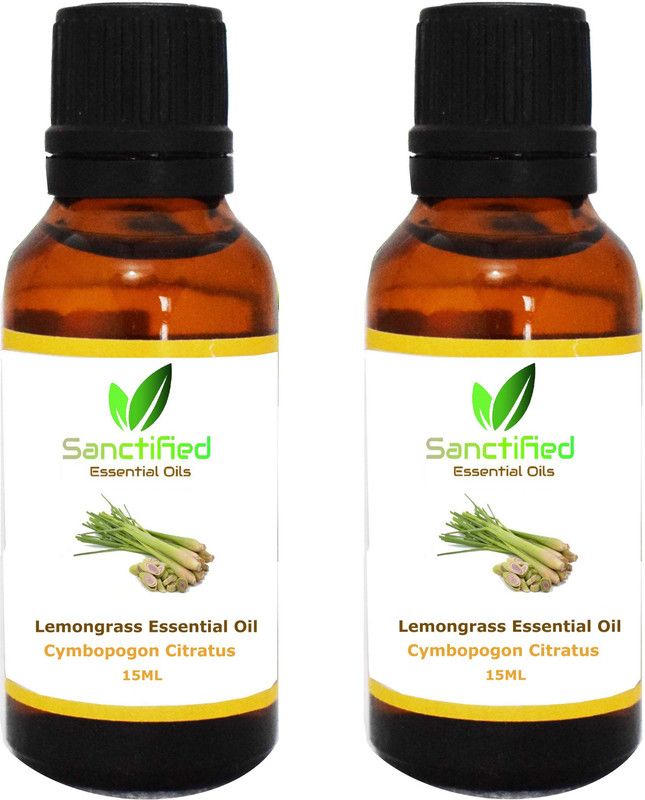 Sanctified Lemongrass Essential Oil 100% Pure Natural & Undiluted Oils 15ml (pack of 2)  (15 ml)