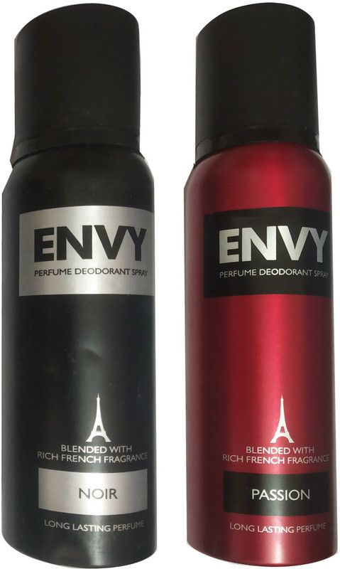ENVY 1NOIR DEODORANT SPRAY 120 ML+1PASSION DEODORANT SPRAY 120 ML Deodorant Spray - For Men  (120 ml, Pack of 2)