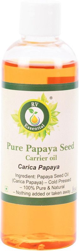R V Essential Pure Papaya Seed Carrier Oil 200ml- Carica Papaya (100% Pure and Natural Cold Pressed)  (200 ml)