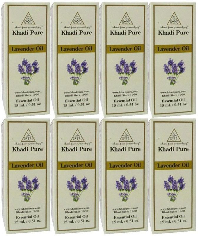Khadi Pure Lavender Essential Oil - 15ml (Set of 8)  (120 ml)