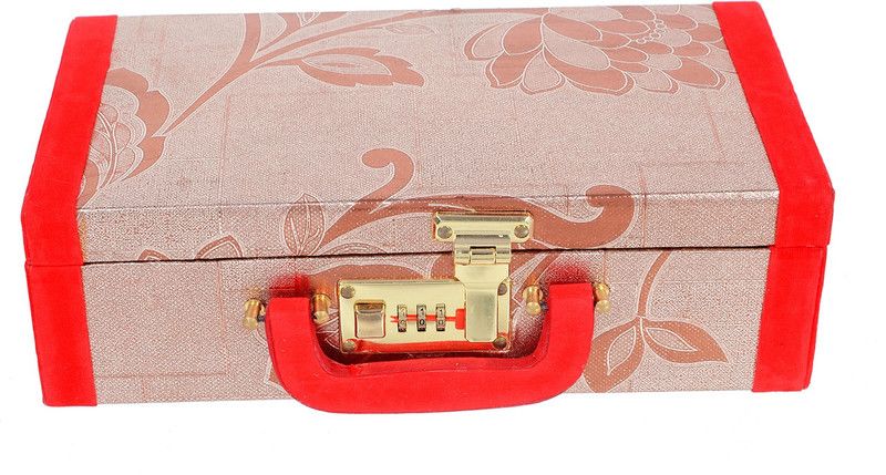 KUBER INDUSTRIES wooden 2 Rod Bangle Storage Box (Golden) Vanity Box Vanity Box  (Gold)