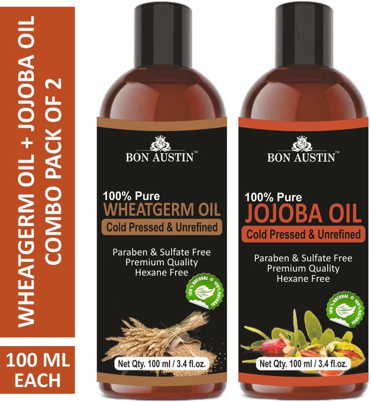 Bon Austin 100% Pure & Natural Wheatgerm Oil & Oil Combo pack of 2 bottles of 100 ml(200 ml) Hair Oil  (200 ml)