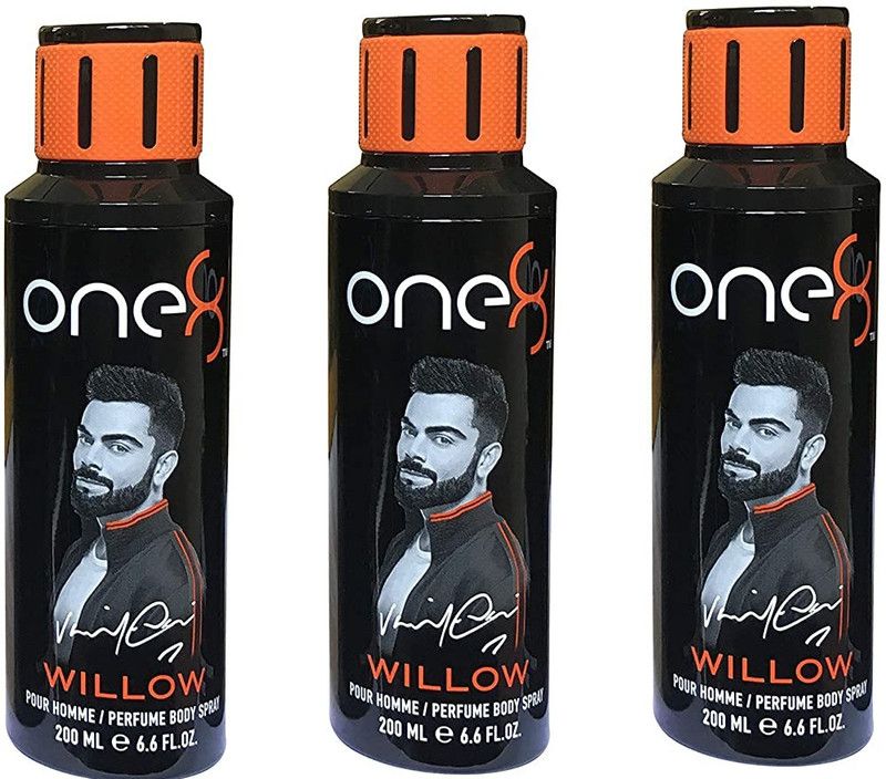 one8 by Virat Kohli Willow Deodorant For Men 200 Ml *3w2w Deodorant Spray - For Men  (600 ml, Pack of 3)