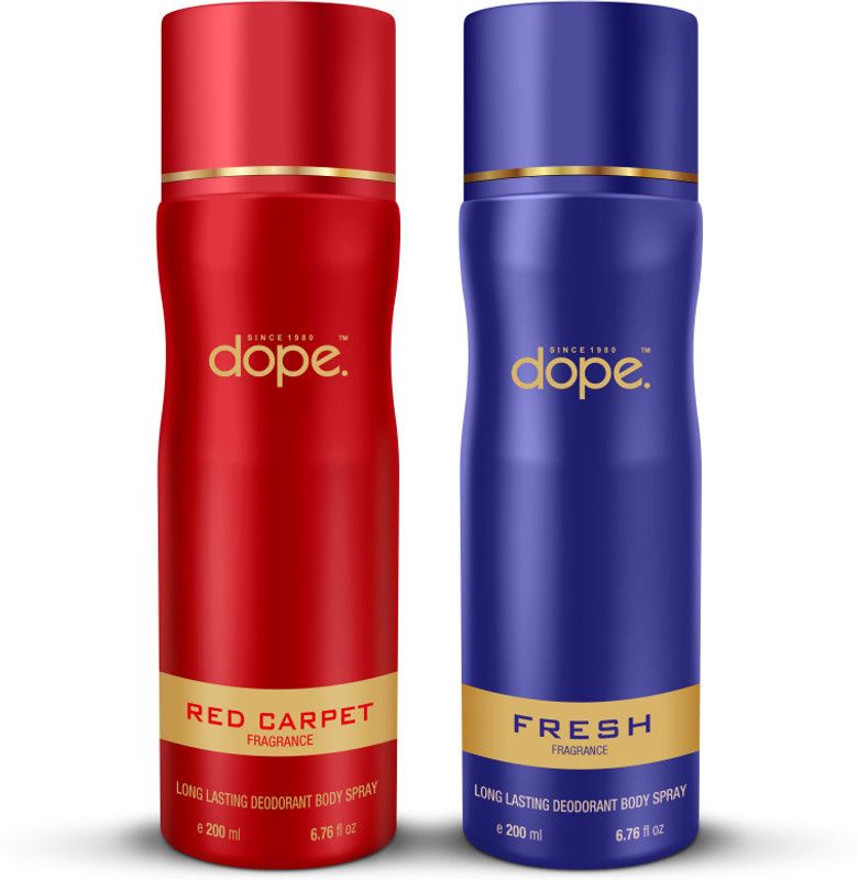 DOPE RED CARPET + FRESH Body Spray Combo | Deodorant Spray - For Men & Women  (400 ml, Pack of 2)
