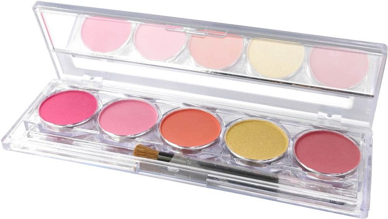 One Personal Care 5 Color Blusher Palette | Waterproof | 24 HRS (9747-02)  (Pink, Gold, Red, Orange, Multicolor)