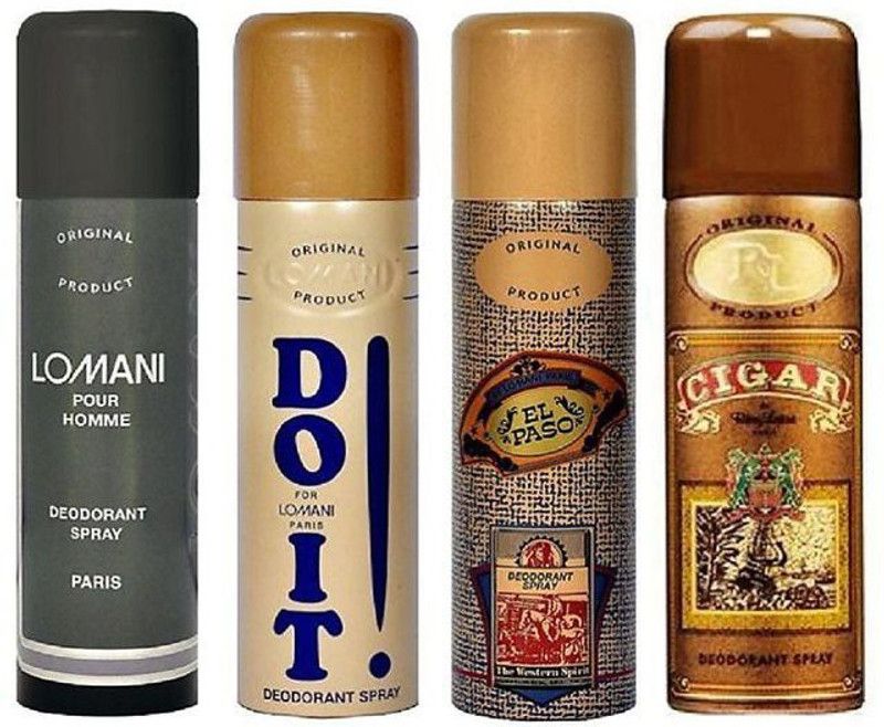 LOMANI ICOMBO4 Deodorant Spray - For Men & Women  (800 ml, Pack of 4)