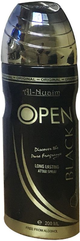Al Nuaim OPEN BLACK (PACK OF 1) Deodorant Spray - For Men & Women  (200 ml)