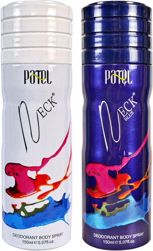 PATEL NECK+NECK BLUE Deodorant Spray - For Men & Women  (300 ml, Pack of 2)