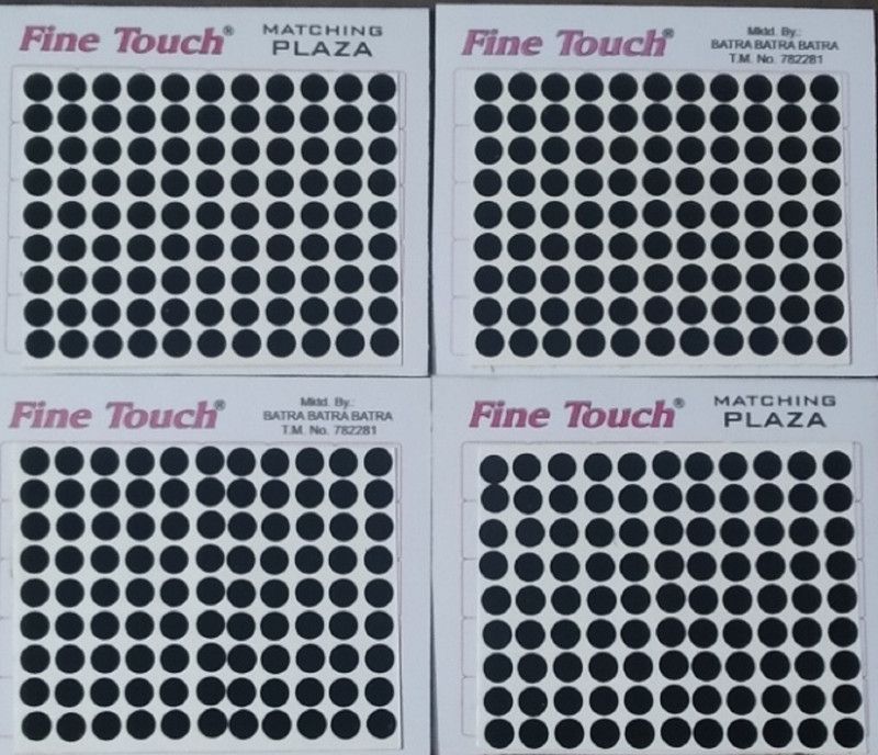 FINE TOUCH Black Round shape plain 6mm bindi Forehead Black Bindis  (Punjabi)