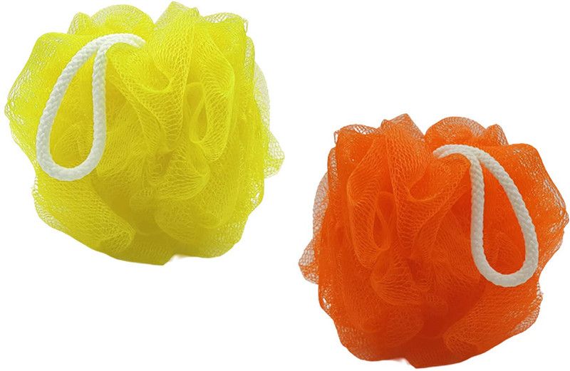 VAAMnational Loofah  (Pack of 2, Yellow, Orange)