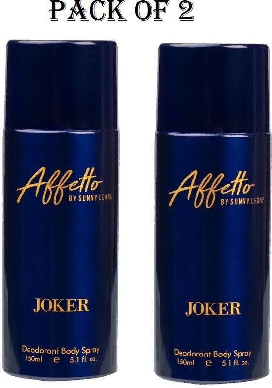 Affetto By Sunny Leone Joker-150Ml (PKD-2) Deodorant Spray - For Men  (150 ml, Pack of 2)