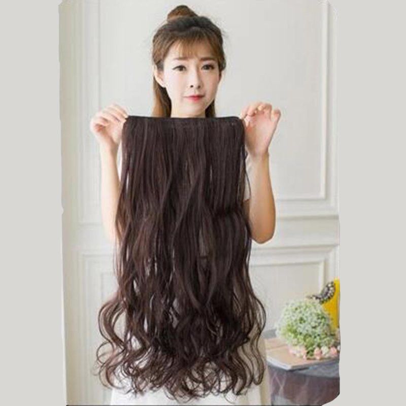 Blushia Beautuful Look Platinum Quality Brown Wavy 5 Clip In Hair Extension