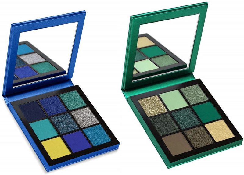 NYN HUDA Obsessions Insta Beauty High Pigmented EyeShadow Palette Pack of 2 9.9 g  (Sapphire + Emarld)