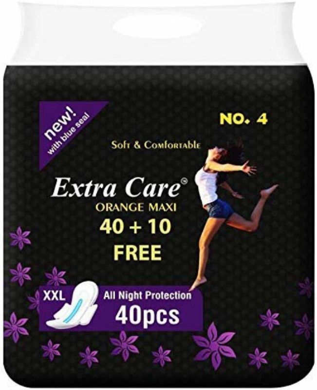 Extra Care Extra Sure Jumbo Sanitary Pads for Women with Wings | Dry net Surface Soft & Comfortable Sanitary Napkins for Day & Night Protection Extra Large - 40 counts) Sanitary Pad  (Pack of 40)