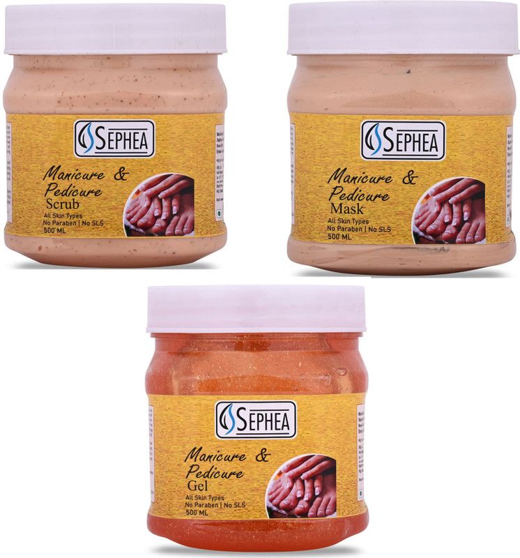 SEPHEA Manicure & Pedicure Scrub 500ml, Mask 500ml & Gel 500ml  (3 x 166.67 ml)