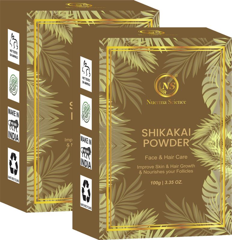 Nuerma Science Shikakai Powder For Anti Dandruff, Anti Hair fall, Black Shiny Hair Pack of 2  (200 g)
