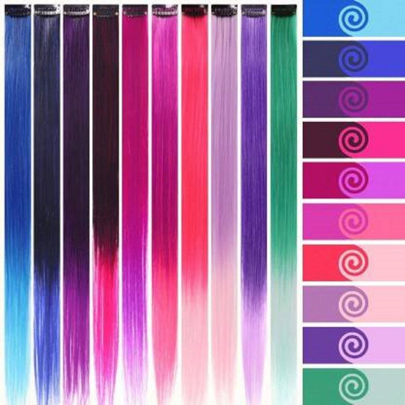 HAVEREAM Highlighter long stylish multicolor (pack of 5) Hair Extension