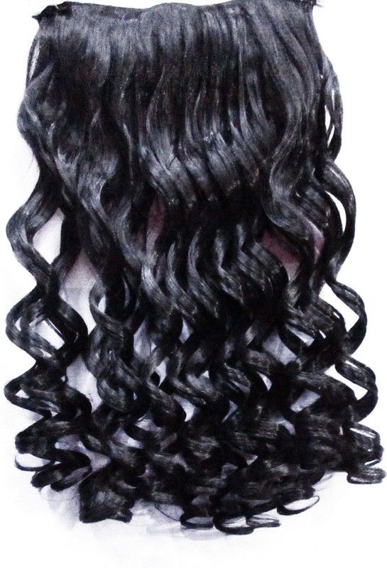 WigOWig Natural Curly Black Human hair like feel(Washable & Heat Resistant hair) Hair Extension