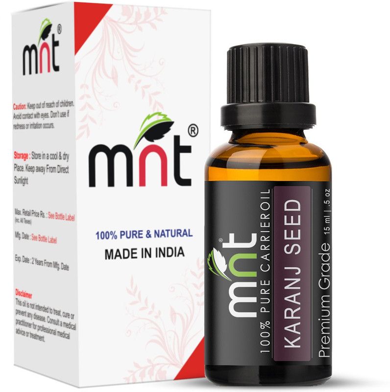 mnt Karanj Seed Cold Pressed Carrier Oil (15ML) 100% Pure Natural & Therapeutic Grade For Aromatherapy, Skin, Acne & Hair Growth  (15 ml)